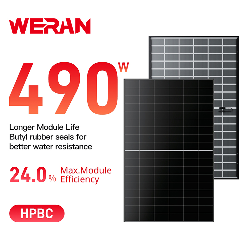 WERAN EcoLife 480-490W 이중 유리 BC 태양광 패널 LR7-54HJD 고급 주거용 PV 모듈